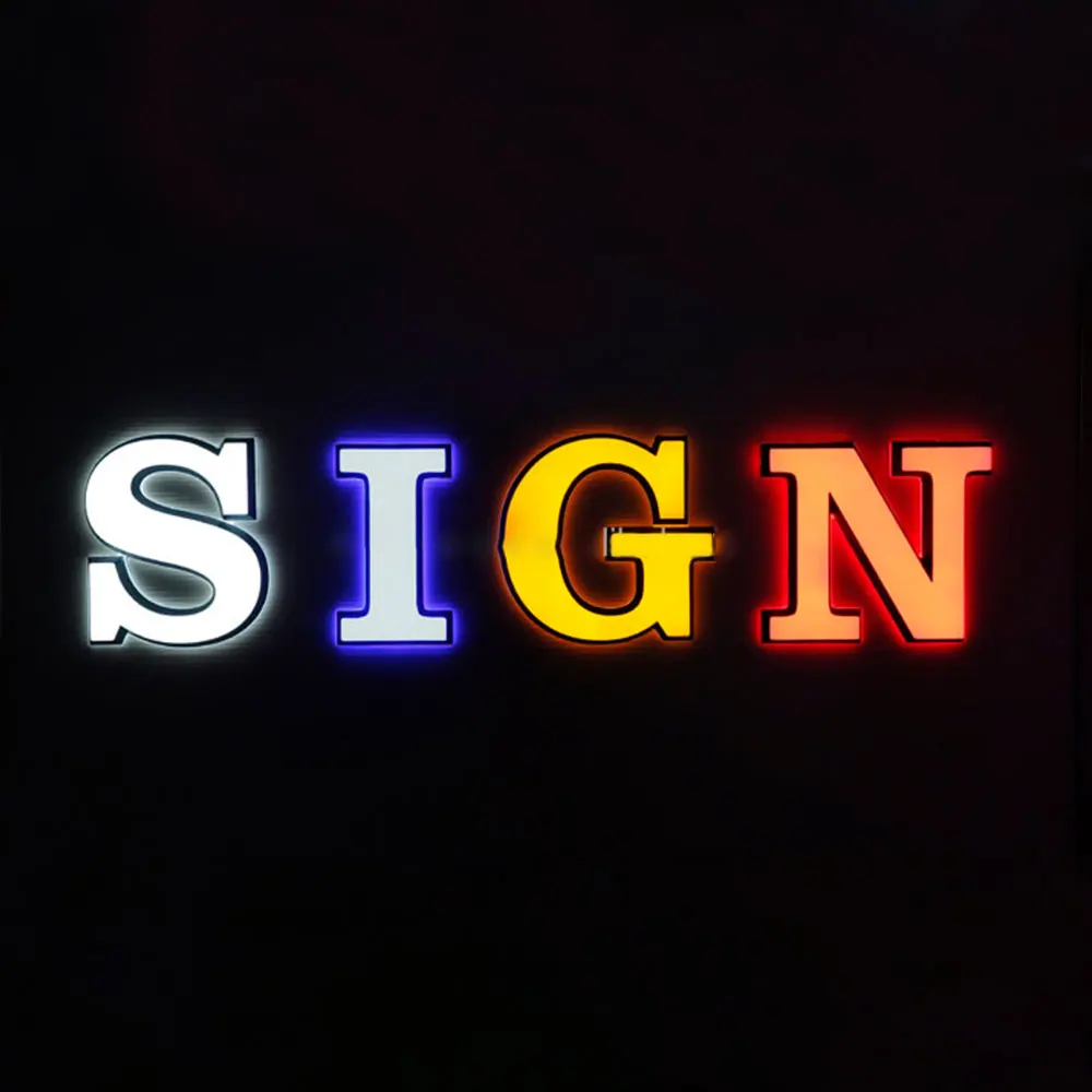 Custom led neon sign boxes letter shape english alphabet acrylic letters