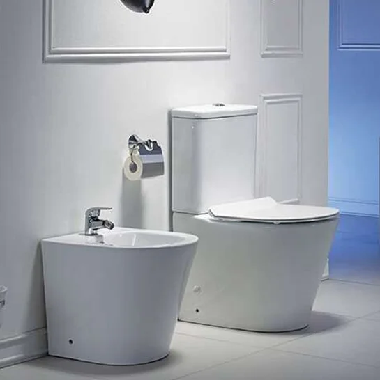 Современная санитарная посуда AP8203 керамическая п-ловушка из двух частей фарфоровая тарелка для унитаза удлиненная Высокая ванной комнаты