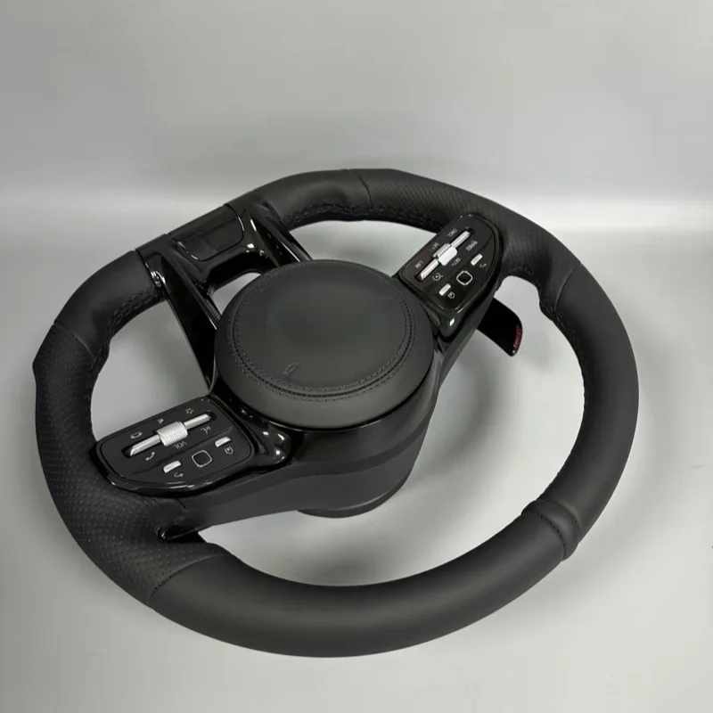 Black Leather Forged Carbon Fiber Steering Wheel For Mercedes Benz W204 W205 W211 W213 W212 W222 EQA E550 G63 C63 AMG GThite
