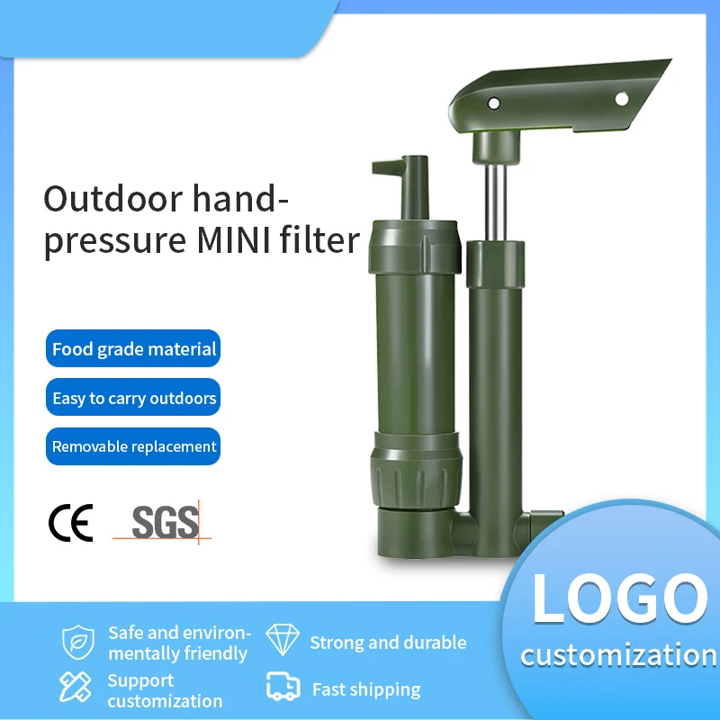 Outdoor portable hand pressure water purification emergency survival outdoor direct drinking mini pump filter