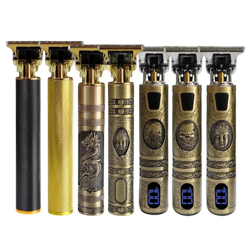 Винтажный электрический триммер для волос, машинка для стрижки волос, профессиональная Мужская электрическая бритва, перезаряжаемый через USB триммер для парикмахера для мужчин