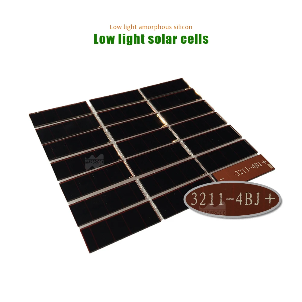 MarsRock 2V 7.9uA 32*11mm Dim Lux Amorphous Silicon Solar Cell Thin Mini Small Solar Panel Light indoor for Indoor Any Dim Light