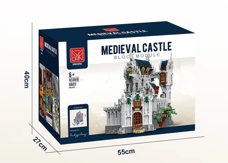 Mork Brick 033001-033011 Windmill Medieval Castle Ages 033010 Atreet View Model Assemble Building Block Set Plastic 10305 Toy