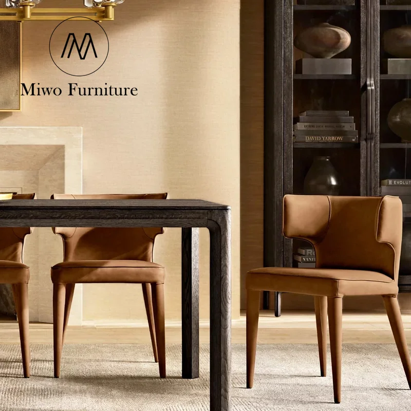 Luxury exquisite American wooden rectangle table set modern hotel villa house custom restaurant furniture banquet Dining table