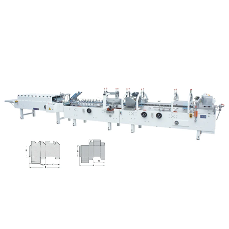 Automatic Crash Lock Bottom Folder Gluer Machine Box Making Pasting Glue Folding Gluing Machine