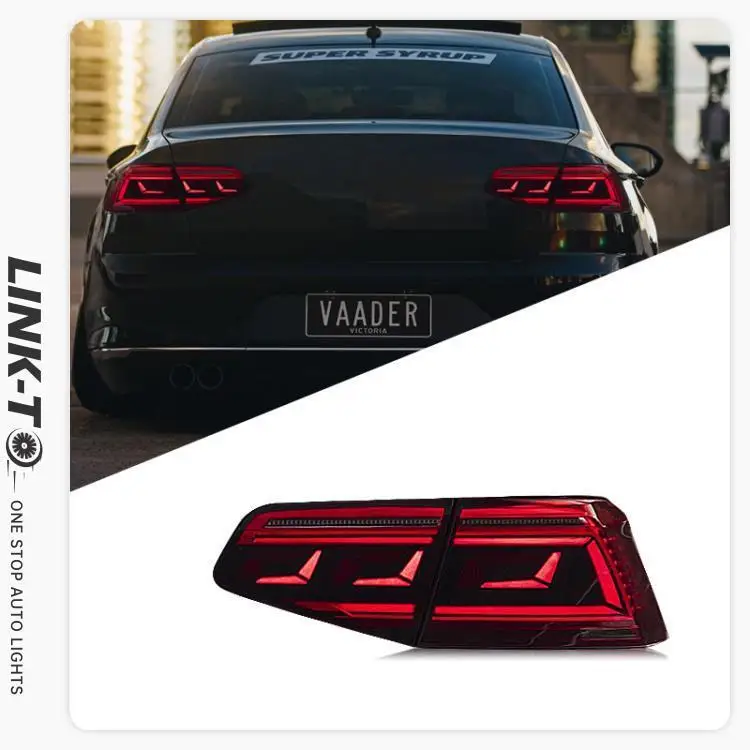 LINK-TO For Passat B8 Tail Lights 2015 Magotan B8 LED Tail Light Rear Lamp DRL Dynamic Signal Auto Accessories