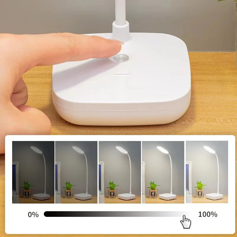 Rechargeable Touch Control Night Computer Led Desk Lamp Dimmable Bedside Table Reading Lamp