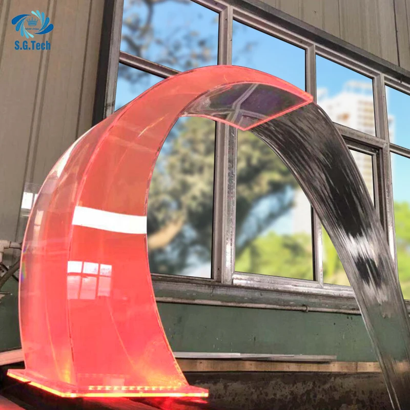 FACTORY supply Acrylic made waterfall shower with light for swimming pools/spa/hot tube use