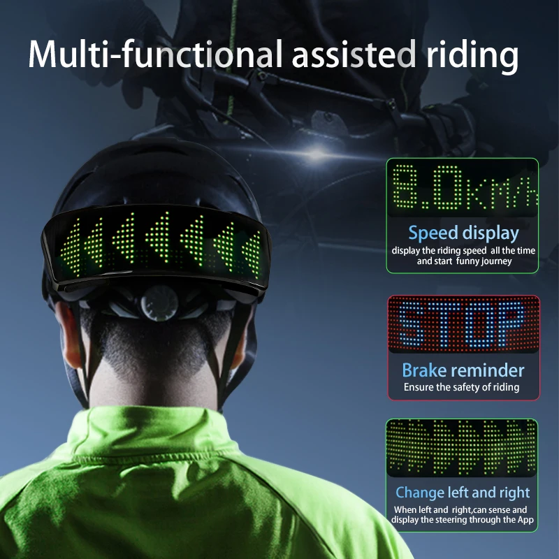 Led safety warning Helmet App Control DIY Text Drawing  LED display screen for Motorcycle bicycle