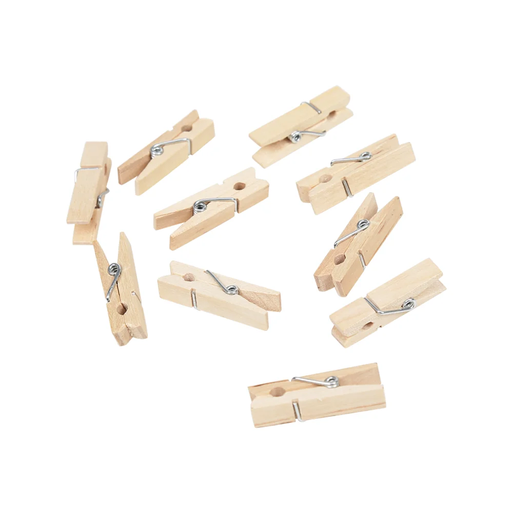 50pcs 3.5cm Nature  Wooden peg  Decorative Mini Wooden Clothes Hanging Peg Clips Mini Craft Peg