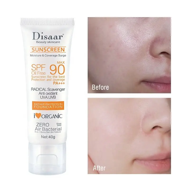 wholesales Organic Friendly Spf 90 Mineral Sunscreen Cream Disaar Sunblock For Anti UVA and UVB Sun Cream