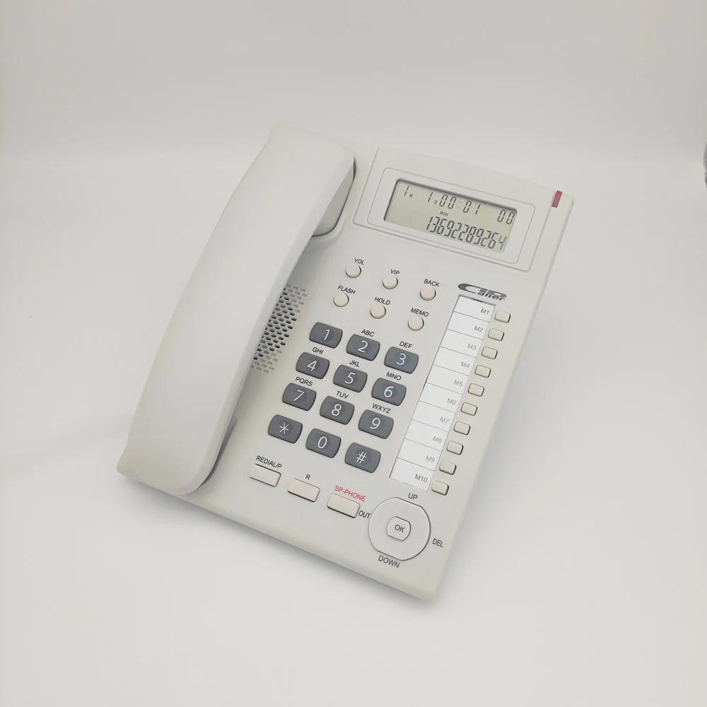 2022 высококачественный стационарный проводной телефонный номер памяти и быстродействующий ЖК-дисплей с кнопкой abs для дома