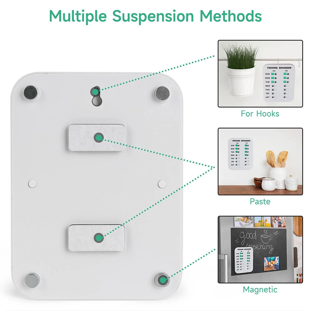 SUNNUO Pet Feeding Reminder Magnetic with Double Sided Adhesive