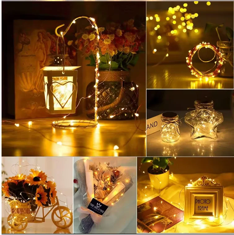Fairy 3A Battery Led Copper Wire Lights String Indoor/Bedroom Ornament For Holiday Party Decoration Lights