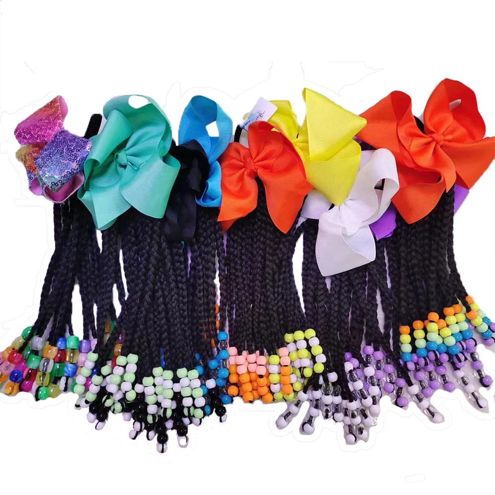 large hair beads ponytail accessories kids hair ties with balls girls solid ball ties girls elastic hair balls wholesale