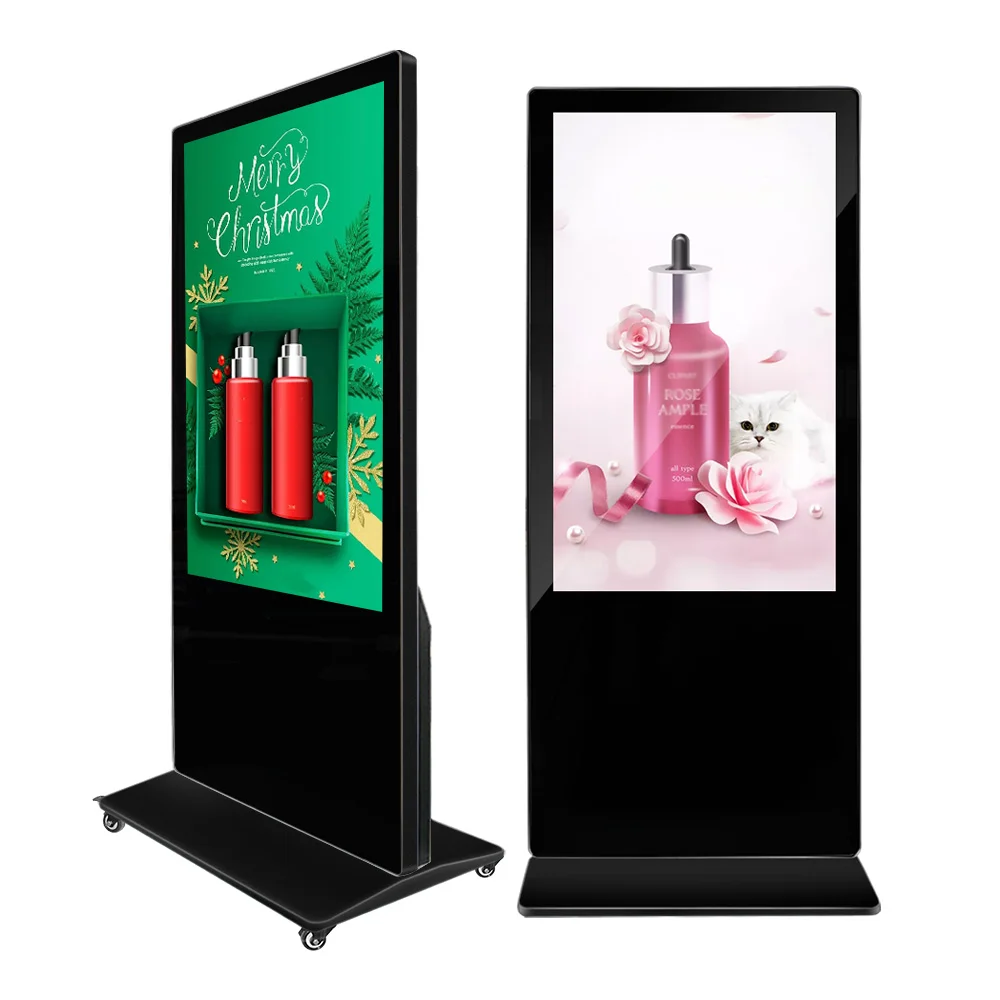 55 inch indoor floor stand HDMI CMS digital signage and display advertising lcd indoor display touch screen ads