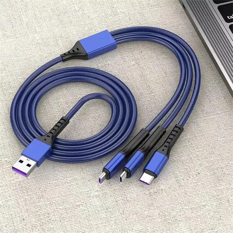 1 м 3 в Micro USB Type C зарядный кабель Multi Usb порт нейлоновая оплетка 5A зарядная линия для мобильного телефона 66 Вт Проводные кабели