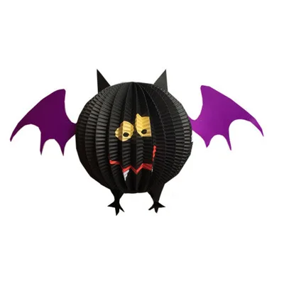 There-dimensional Halloween Paper Lanterns Ghost Spider Bat Fold Up Honeycomb Lanterns Hanging Halloween Decoration Garden Home