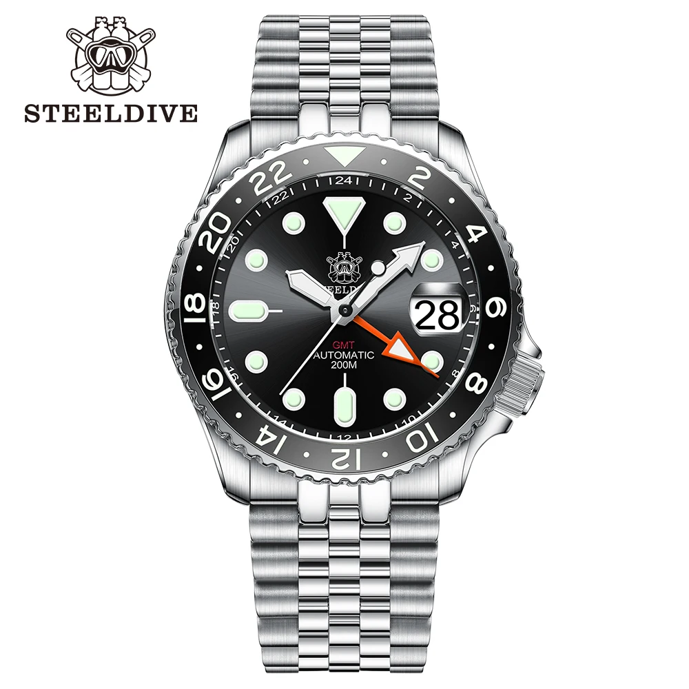 STEELDIVE SD1994  New In Automatic Movement 42 mm 200M Waterproof Ceramic Bezel NH34 G M T Mens Dive Watch