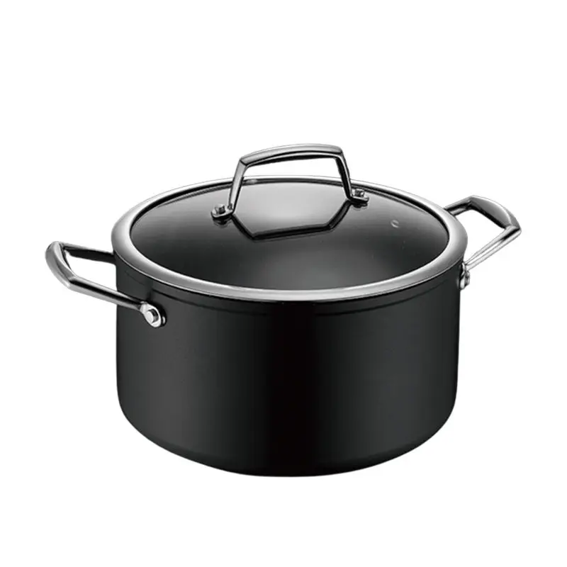 Black High Quality Forged Aluminium Non Stick Cookware Set Of Pots And Pans With Non-stick Coating
