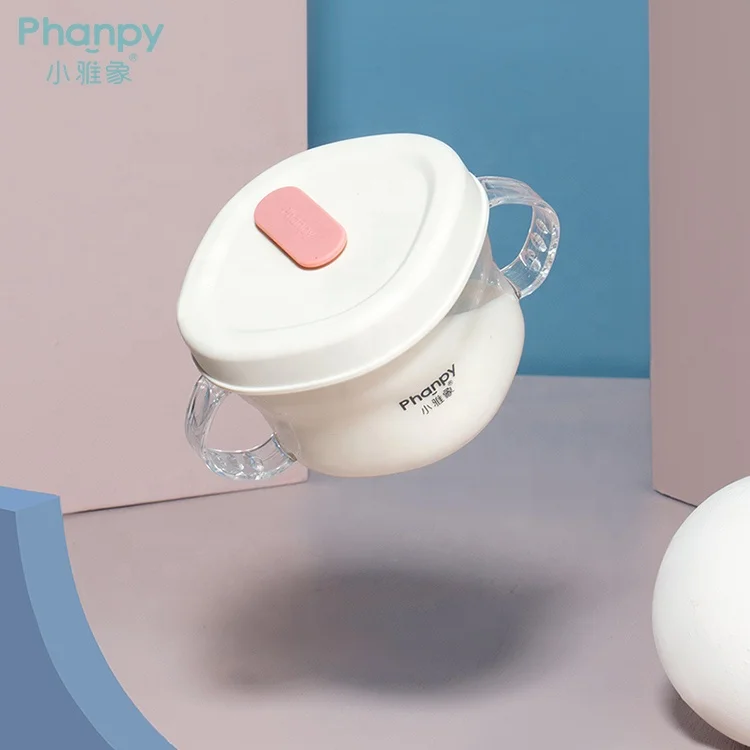 PH780634 Design No Spill Baby Products 2 In 1 Toddler Kids Silicone Snack Sippy Straw Cups And Silicon Drink Cup Dinnerware Se