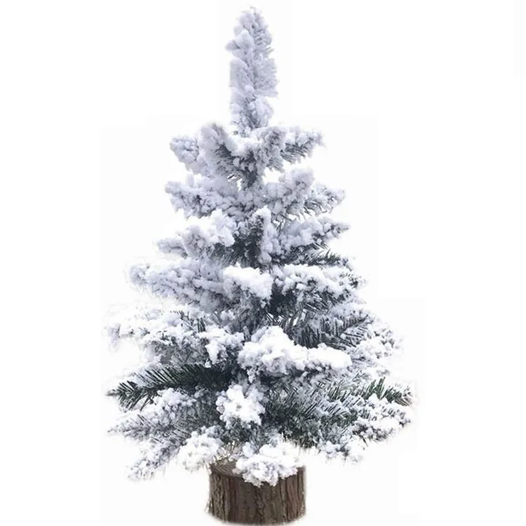 Sell 60cm Mini Pine Tree Artificial Table Christmas Tree With White Snow Wholesale Home Christmas Decorations