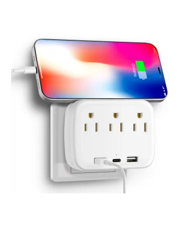 Wonplug New Lightning Surge Protector 6 Outlets Power Strip With 3 USB 1 Type C Phone Charger US Plug  Electric Extension Socket