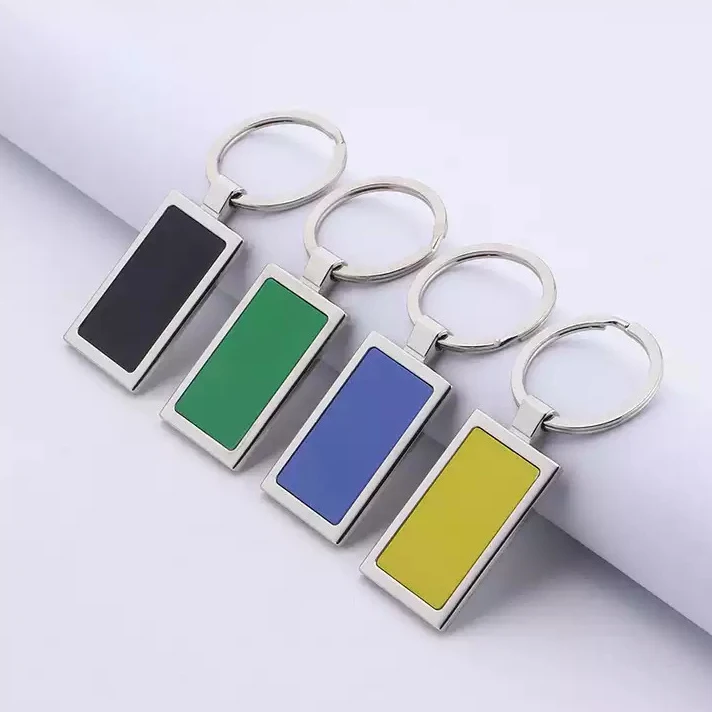 Business Gift Customization Handmade Engraved Laser Logo Double Sided Word Stainless Steel Custom Metal Blank Keychain