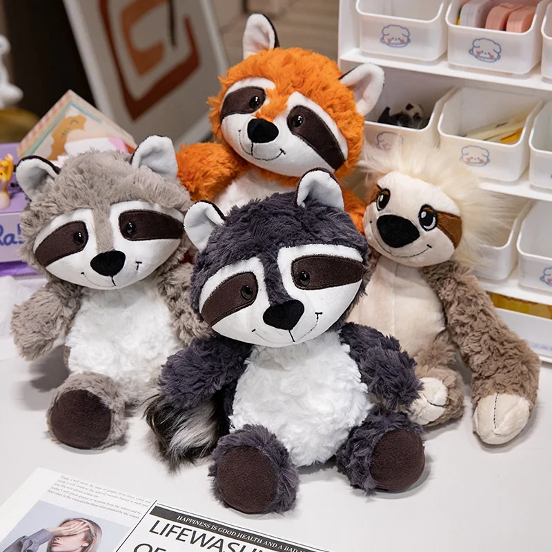 Nici Forest Friends Cute Fox Raccoon Stuffed Toy Unisex Plush Doll Embroidered Technics Birthday Gift PP Filling Stress Relief