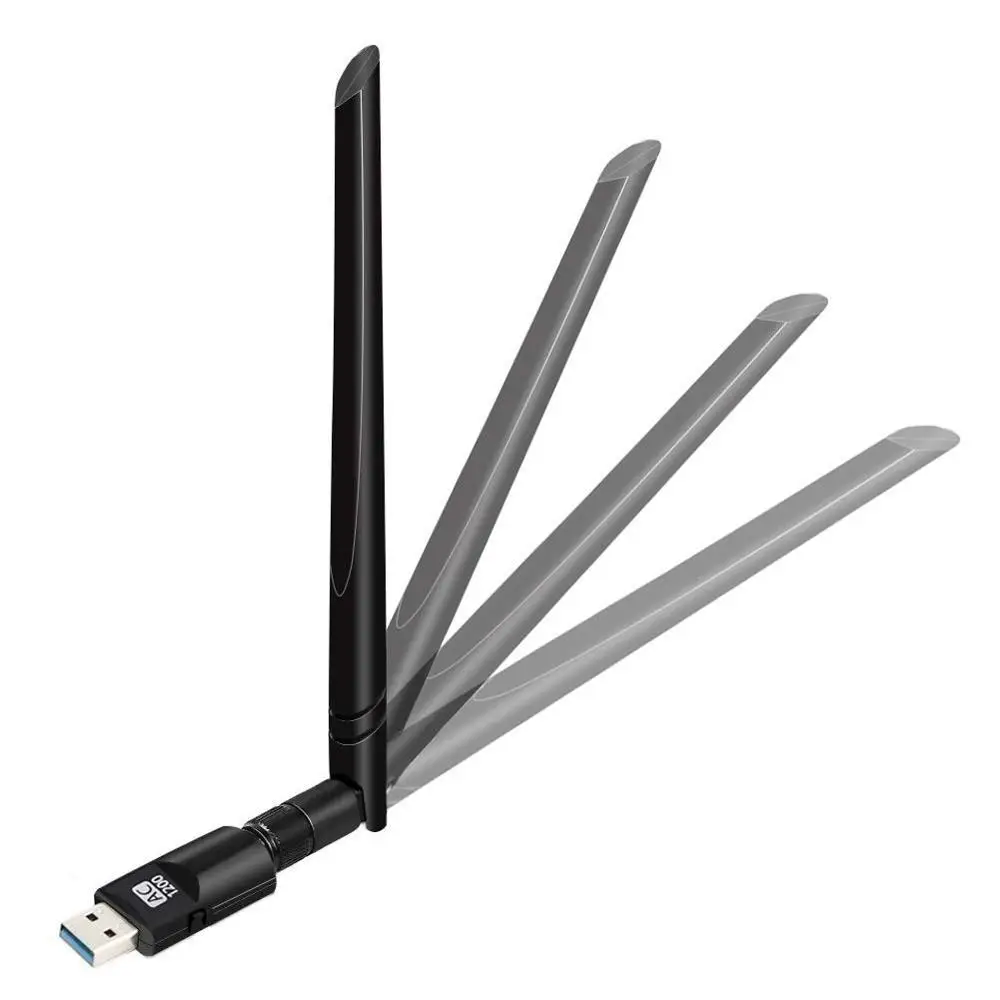  USB Wifi антенна адаптер 1200 Мбит/с приемник двухдиапазонный 2 4G/5G AC1200M Wi-Fi донгл сетевая LAN