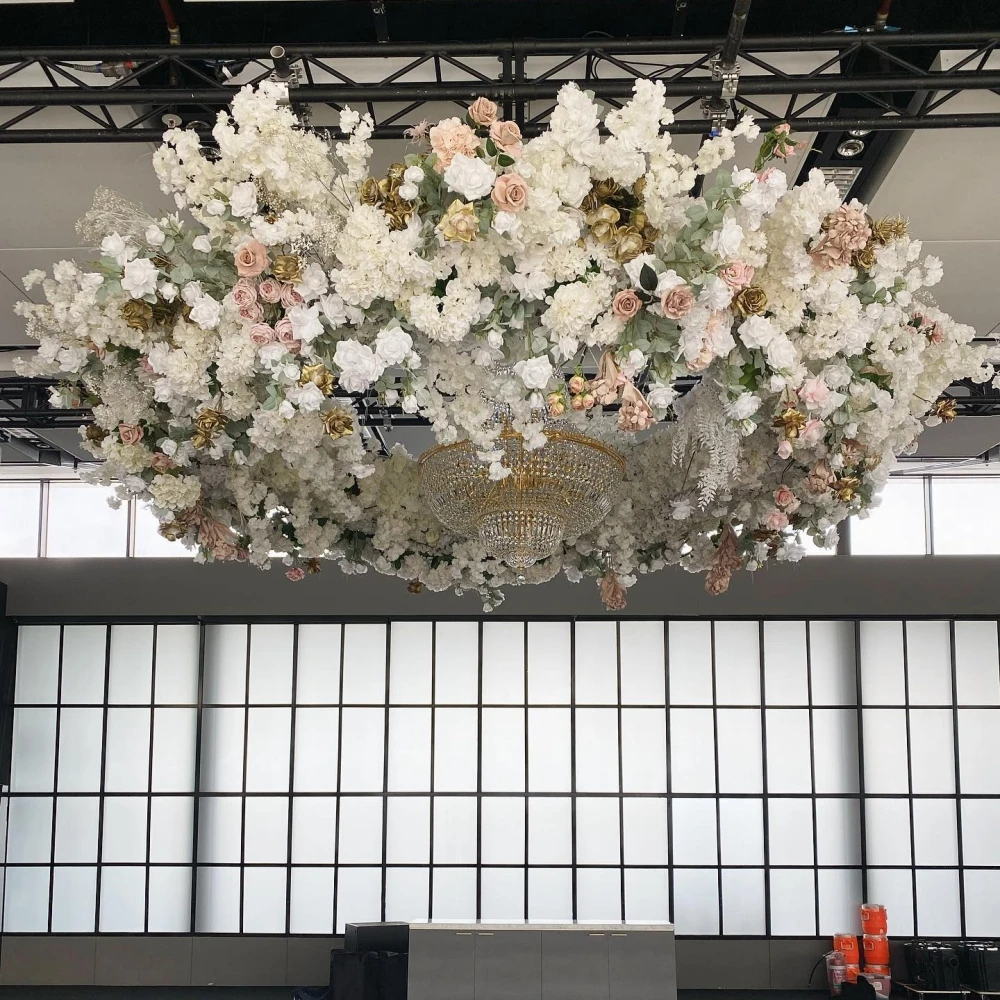 KCFC-012 Oem Wedding Decoration Artificial Flower Decoration Flowers Hanging Ceiling Flower For Wedding Stage Decoration