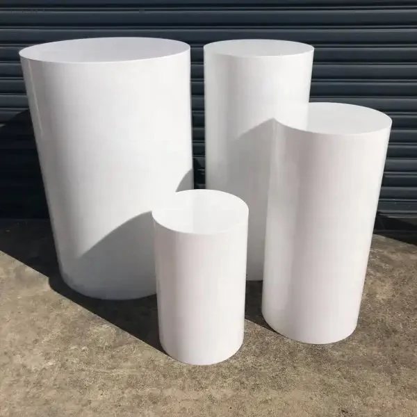 acrylic clear wedding plinths wedding pedestal cylinders pillar Custom Acrylic Round Cylinder Plinths For Wedding Party