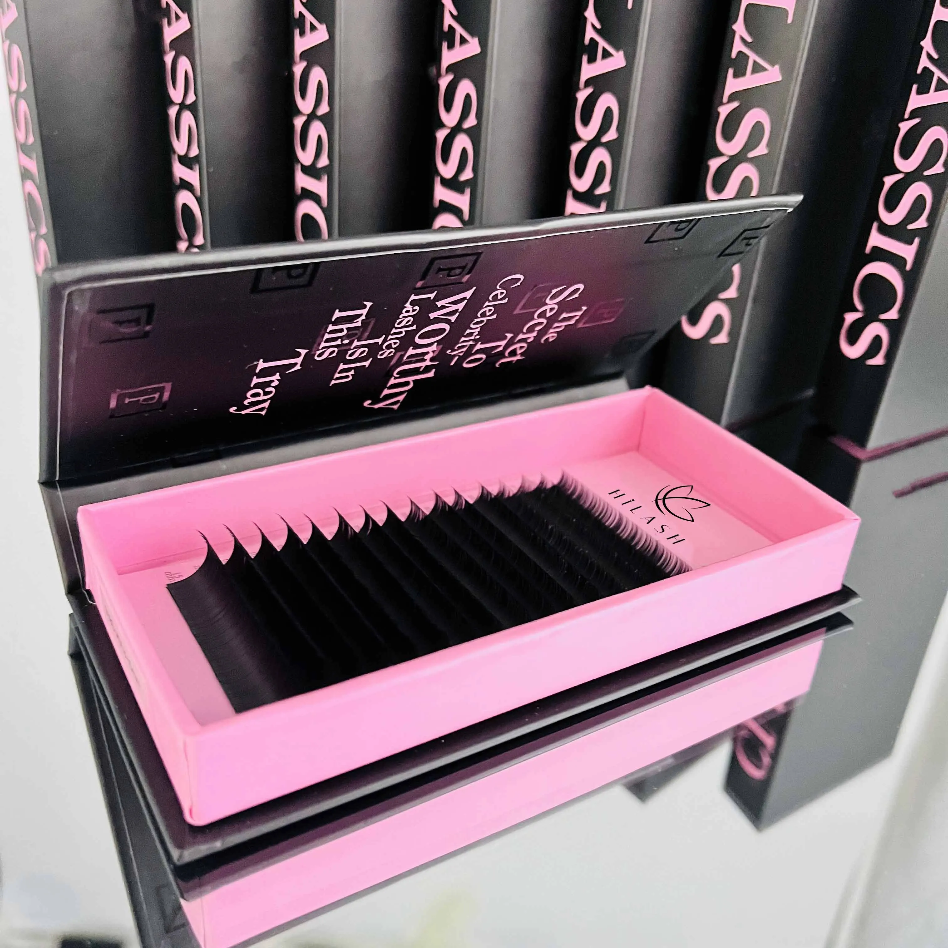 Hot soft Individual Classic Lashes Premium PBT B C CC D DD Curl Single Mink Individual False Eyelash Extensions