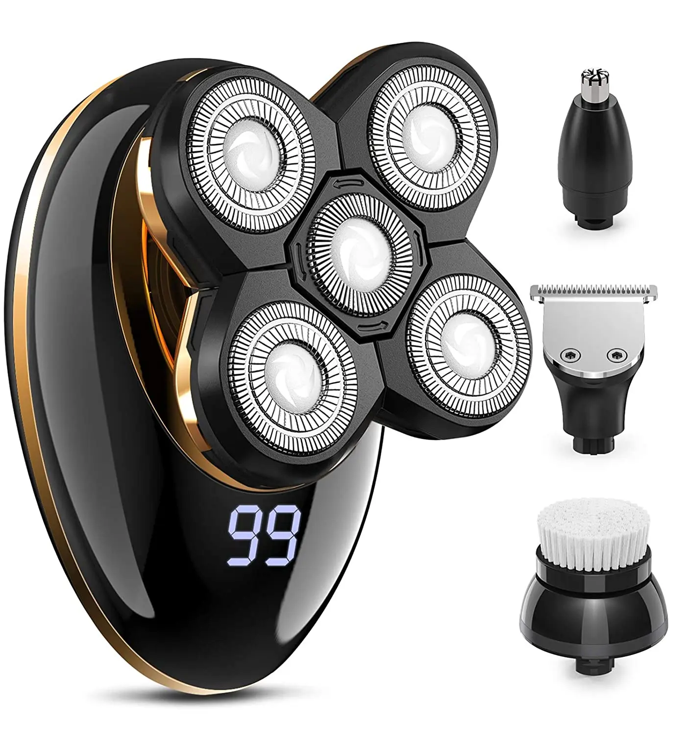 Electric Shaver for Men Electric Razor Cordless Waterproof Wet Dry Rotary Bald Head Shaver Nose Trimmer Hair Clipper