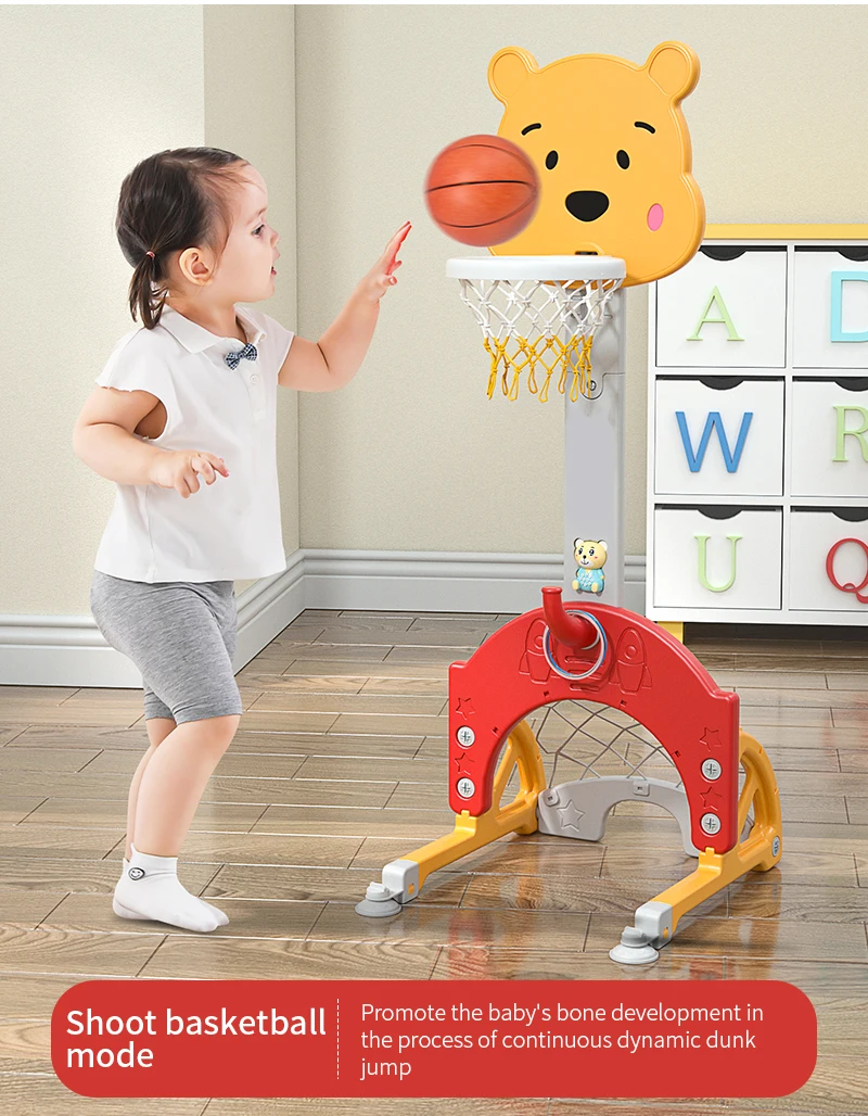 Multi function children indoor basketball hoop stand adjustable kids basketball ring children indoor toys