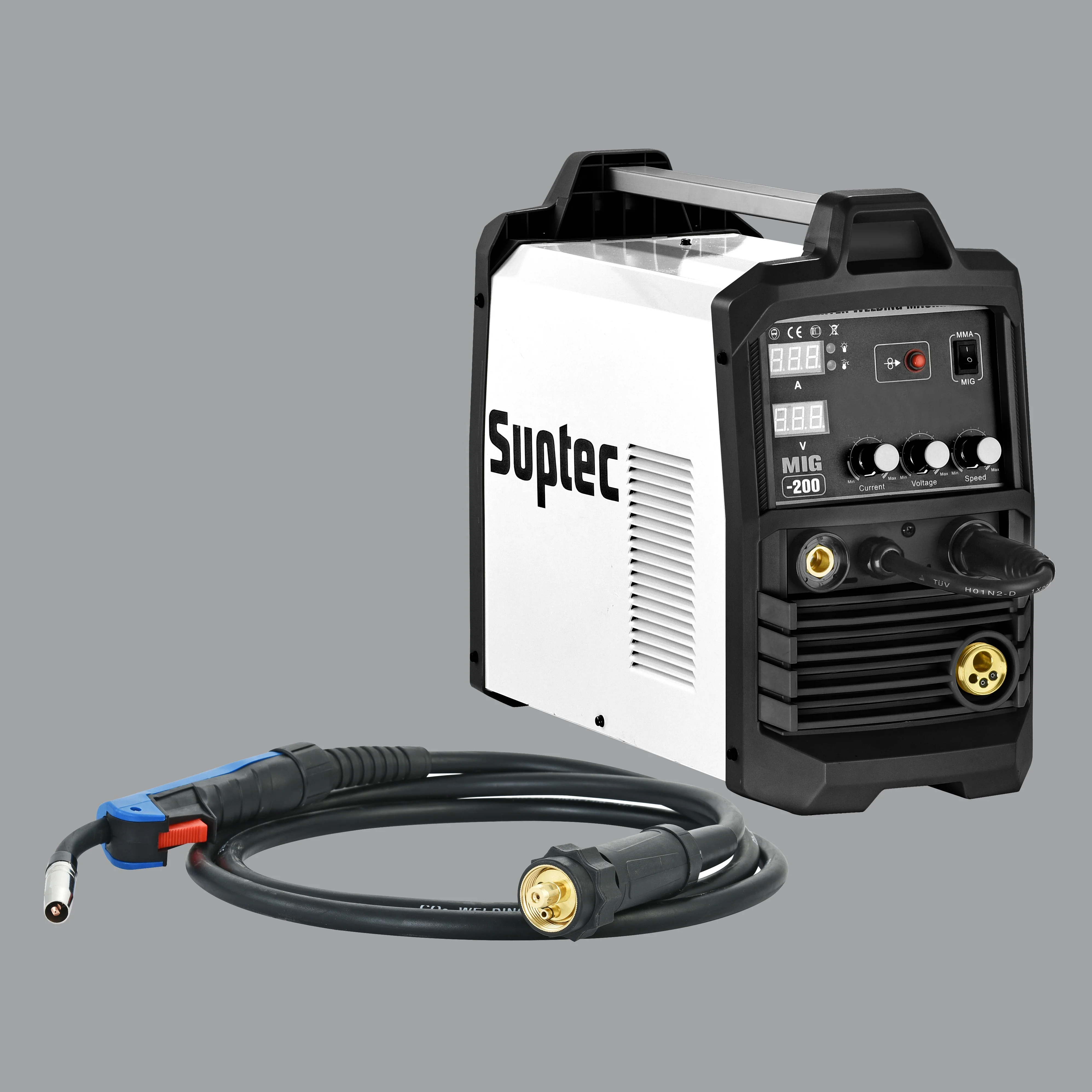 Suptec 3 in 1 double pulse 250amp portable synergic CO2 mig welder maquinas de soldar mig soldador mig for aluminum