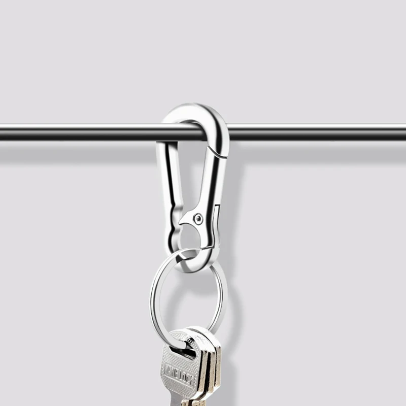 Factory Price High Quality Car KeyChain Simple Anti-loss Meta Carabinerl Keychain Key Ring Accessories