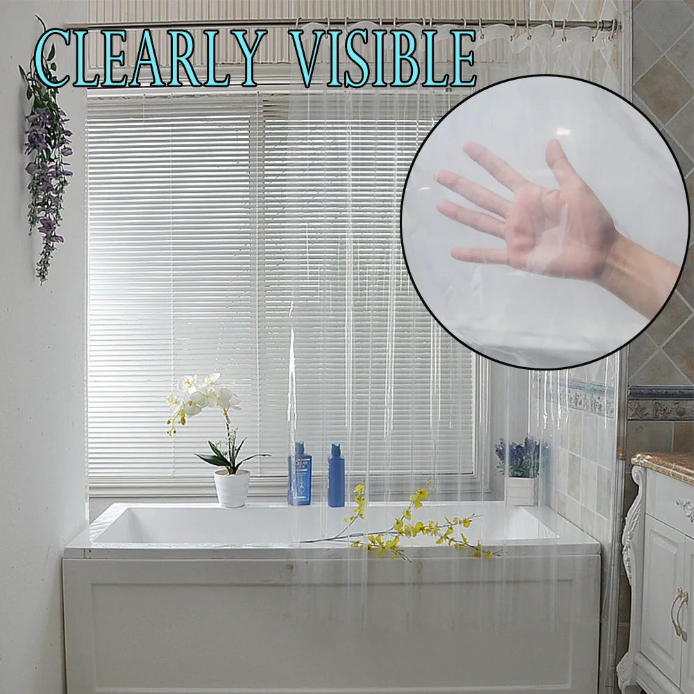 Waterproof shower curtain set  high quality transparent Eco Friendly EVA shower curtain