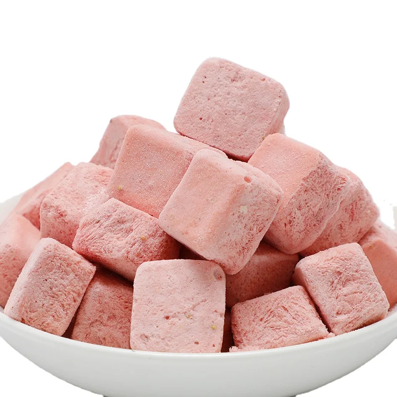 ORY 1kg Bulk freeze dried yogurt block yellow peach blueberry strawberry freeze dried yogurt cubes freeze dried yogurt