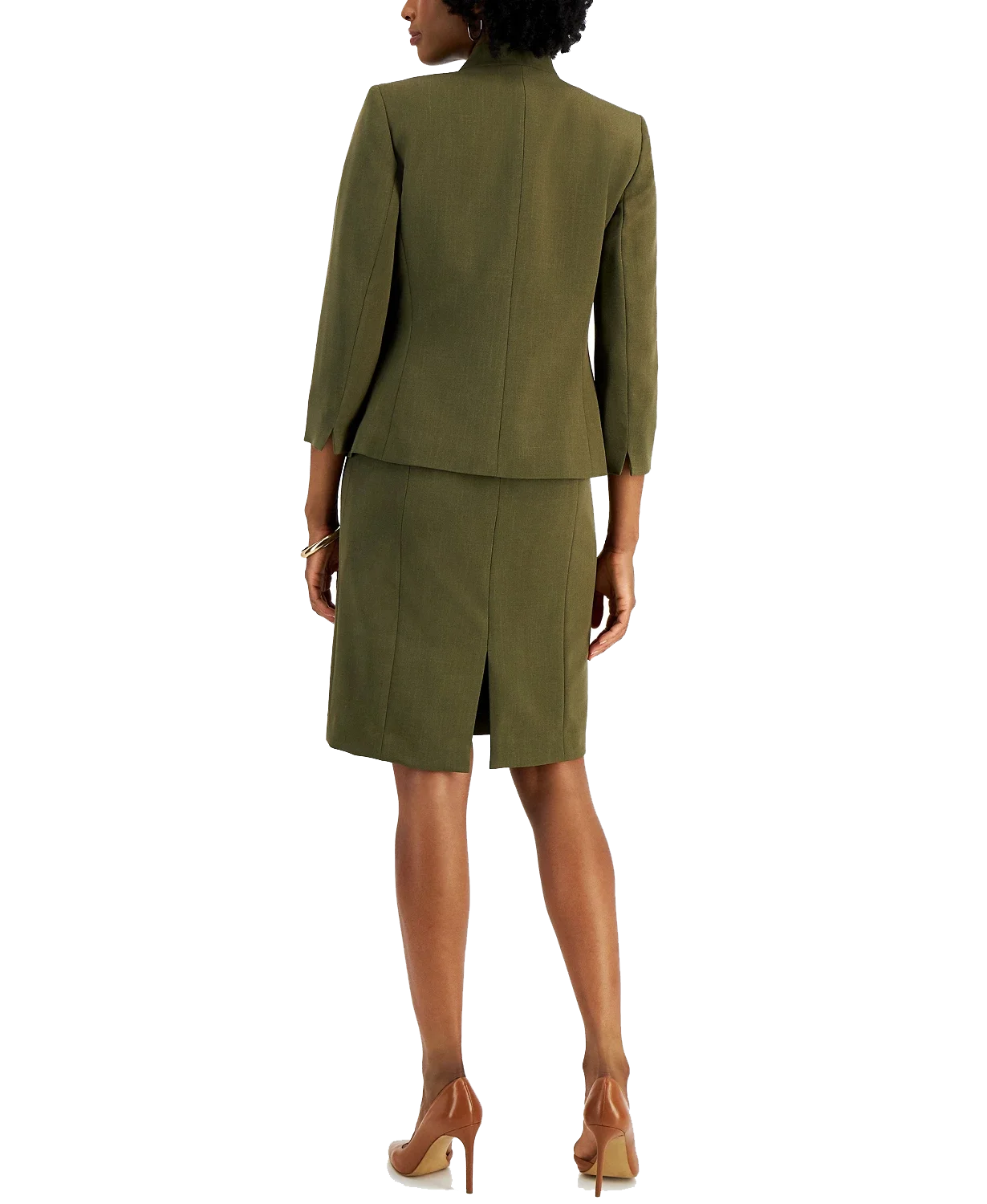 Fashion stylish 3/4 sleeve blazer and short skirt 2 piece yellow office wear women formal business suits