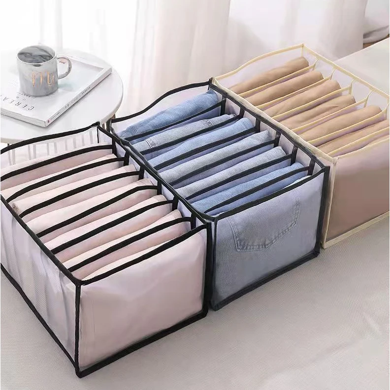 Wardrobe Decorative Garment Divider Closet Organizer Mesh Storage Bag Box for Jeans Pants T-shirt Clothes Classification