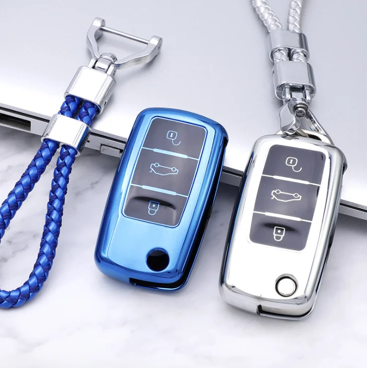 Чехол для ключа из ТПУ Volkswagen VW Golf Bora Jetta POLO GOLF Tiguan Passat Skoda