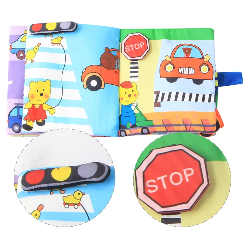 Toys Baby Story Soft Mirror Articles Activity Book Printing Toddler Canvas Educational Cloth Books for Kids & Children