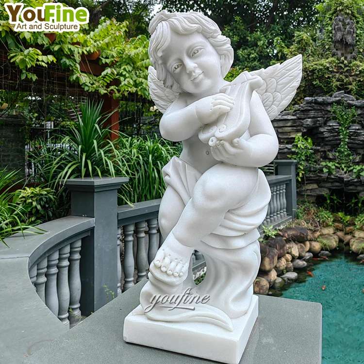 Life Size Outdoor Garden Cherub Marble Angel Child Statue Sculpture