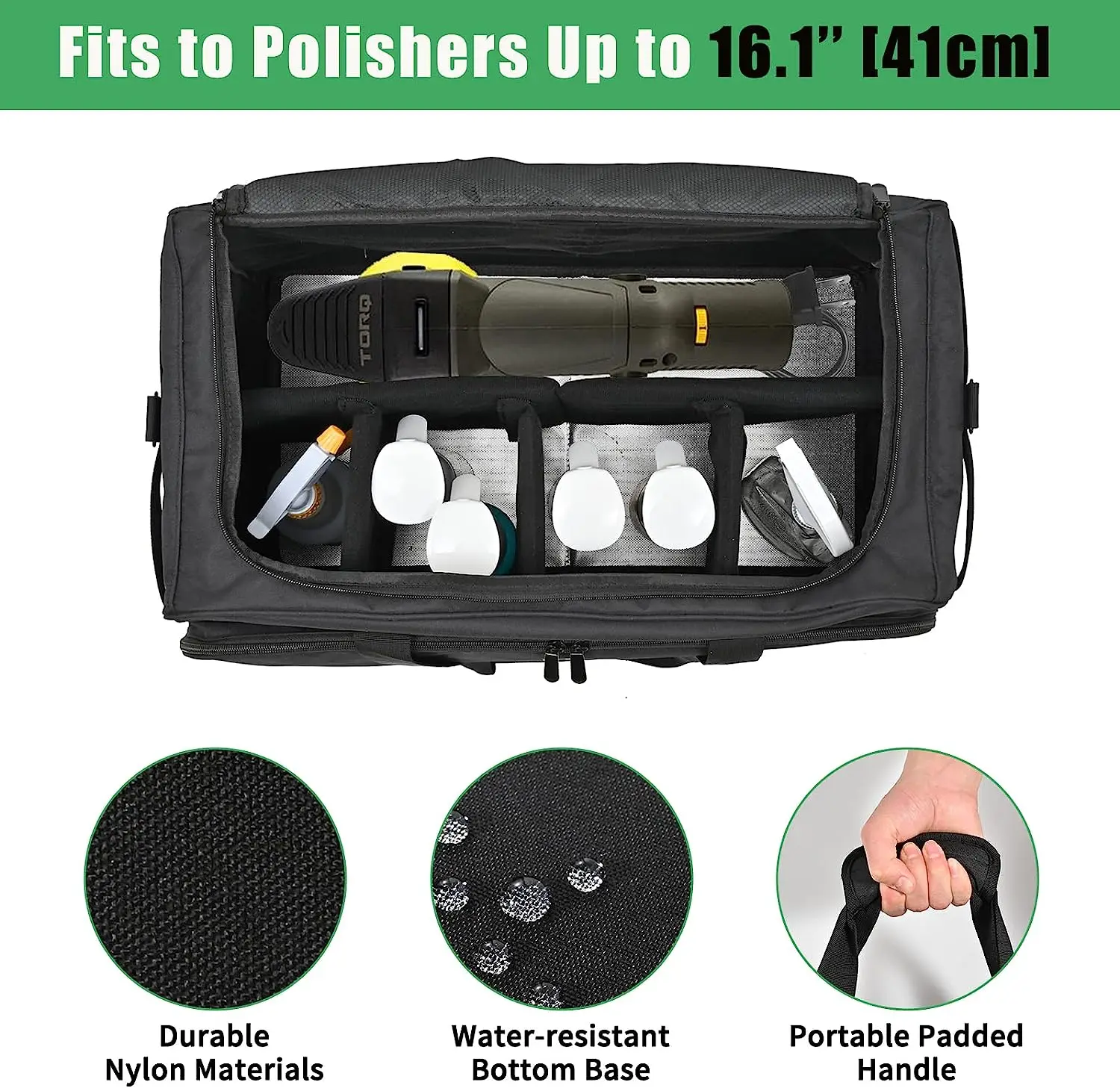 Large Car Detailing Bag Cleaning Caddy for Auto Detailing Supplies Car Cleaning Storage Trunk Tool Organizer