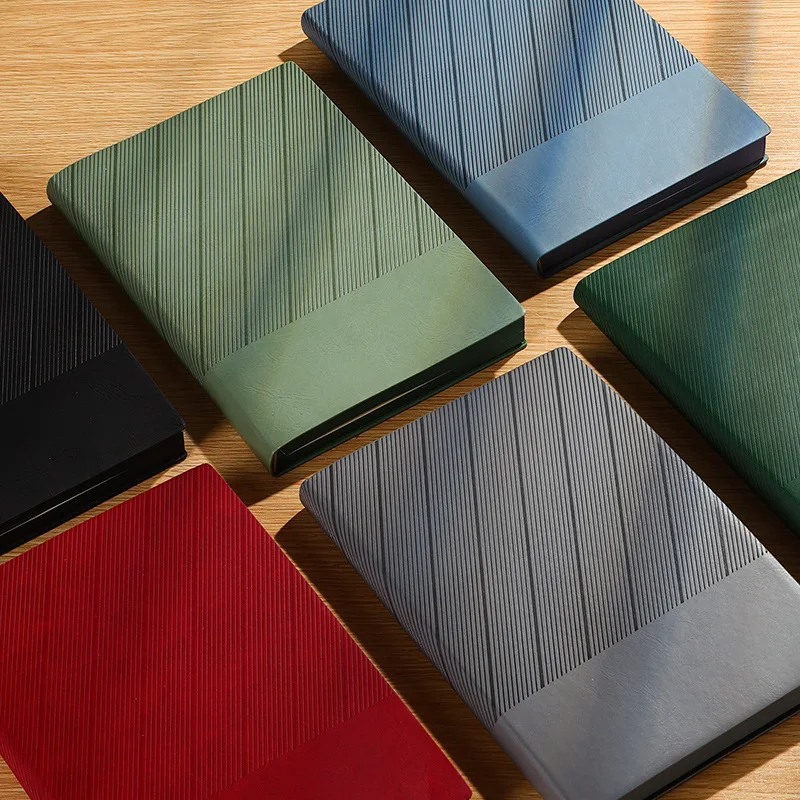 Personalized Leather Joint Notebook Diary Logo Embossed Hot Stamping Silver Gold Hardcover Journal Paper Bound Planner Colored