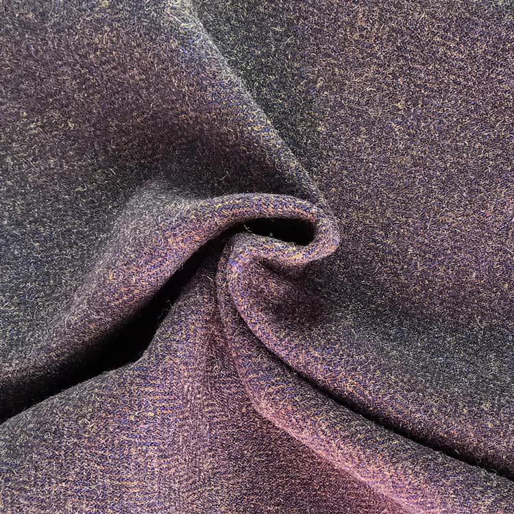 Hot selling wholesale luxury wool tweed fabric knitted materials used in clothing production