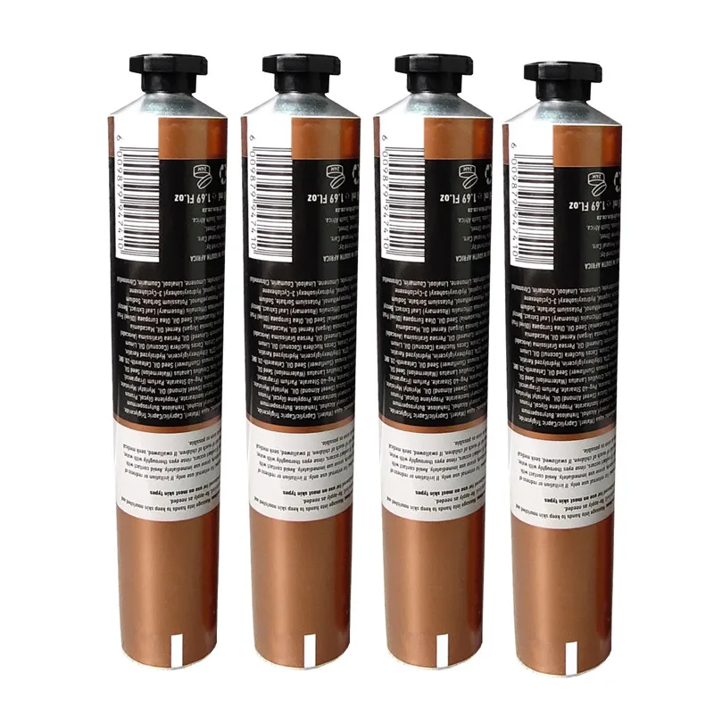 Мужские мини-тубы для ухода за кожей, Алюминиевые косметические тубы 4 унции, складной крем для рук, металлическая туба, черная косметическая упаковка