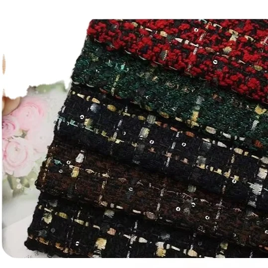 Small Fragrance Fashion Woolen Jacket for Boys Girls Tailored Spring Autumn Sequin Check Suit Single Breasted Plus Size