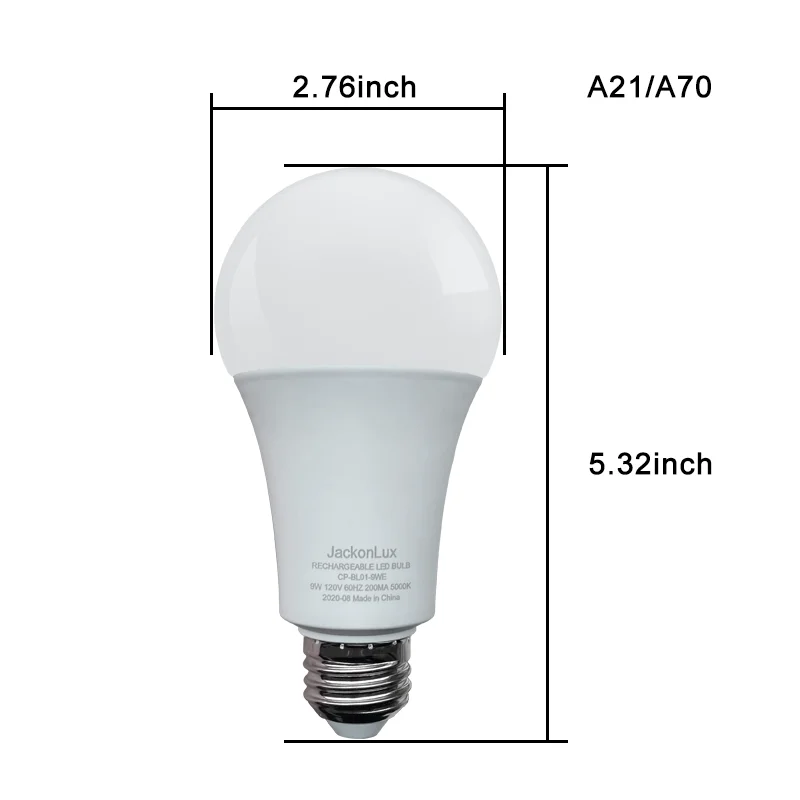 Free Shipping High Quality Energy Saving Rechargeable Light High Brightness 9w LED Smart Bulbs Rechargeable Emergency Led Bulb